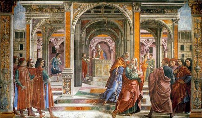GHIRLANDAIO, Domenico Expulsion of Joachim from the Temple china oil painting image